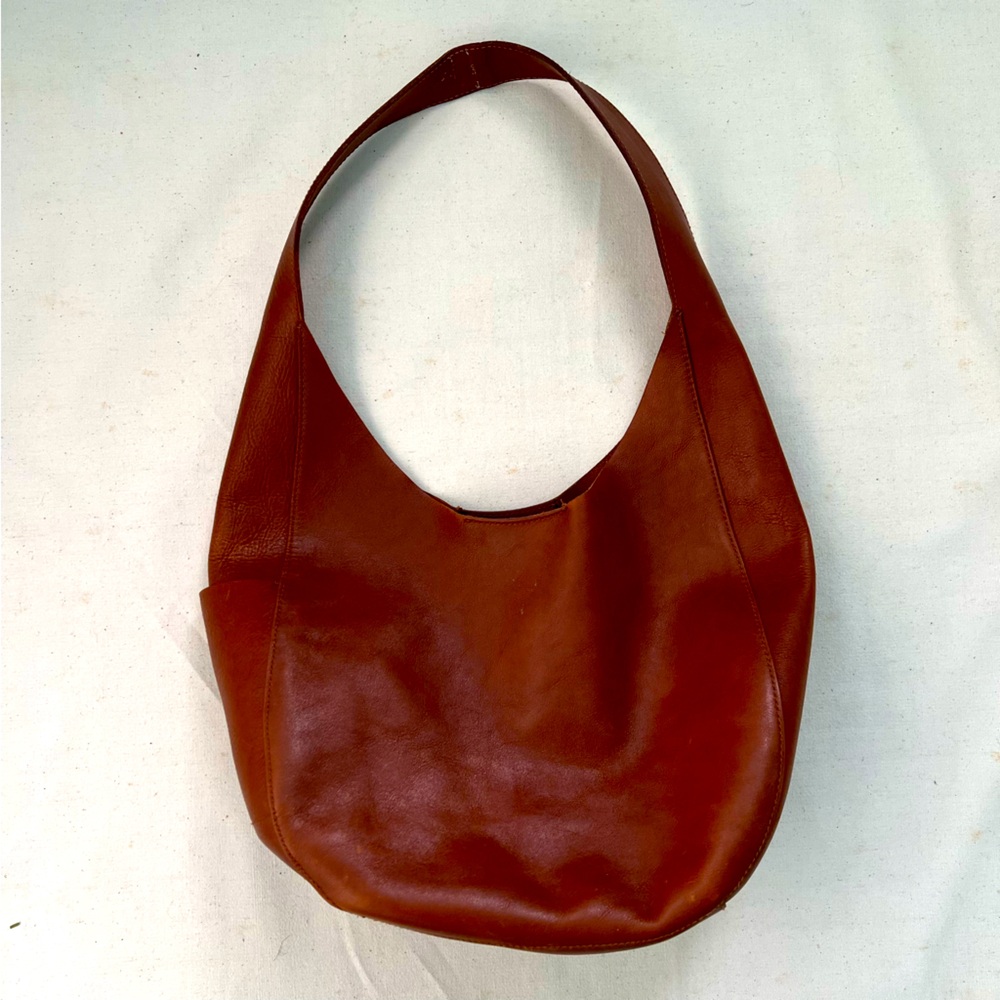 Madewell Rich Tan Leather Hobo Bag